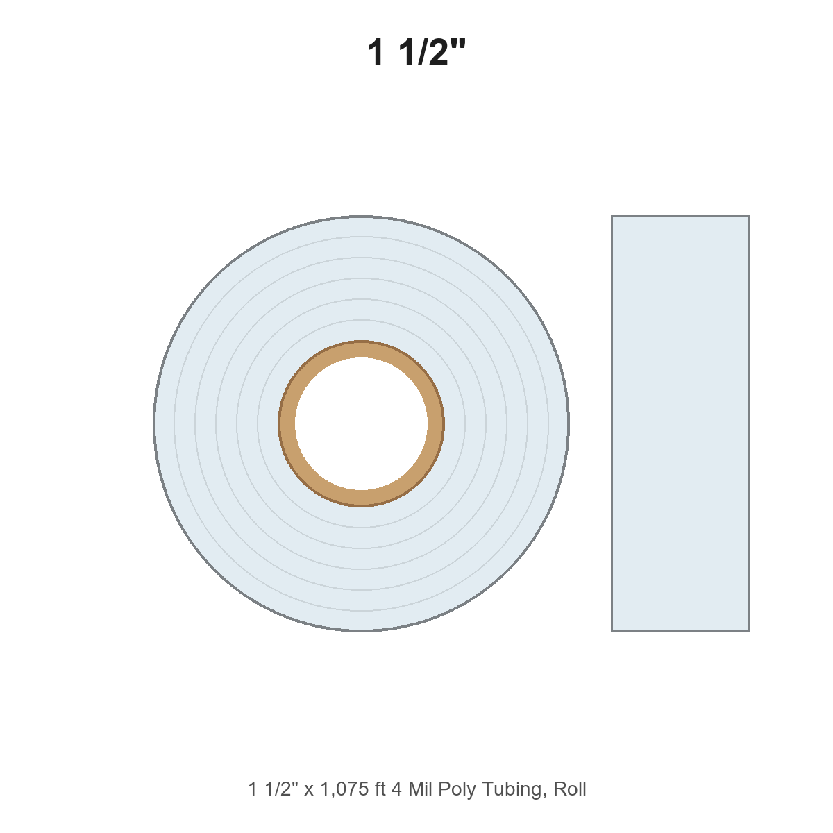 1 1/2" x 1,075 ft 4 Mil Poly Tubing, Roll