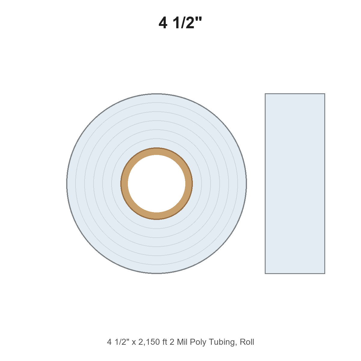 4 1/2" x 2,150 ft 2 Mil Poly Tubing, Roll