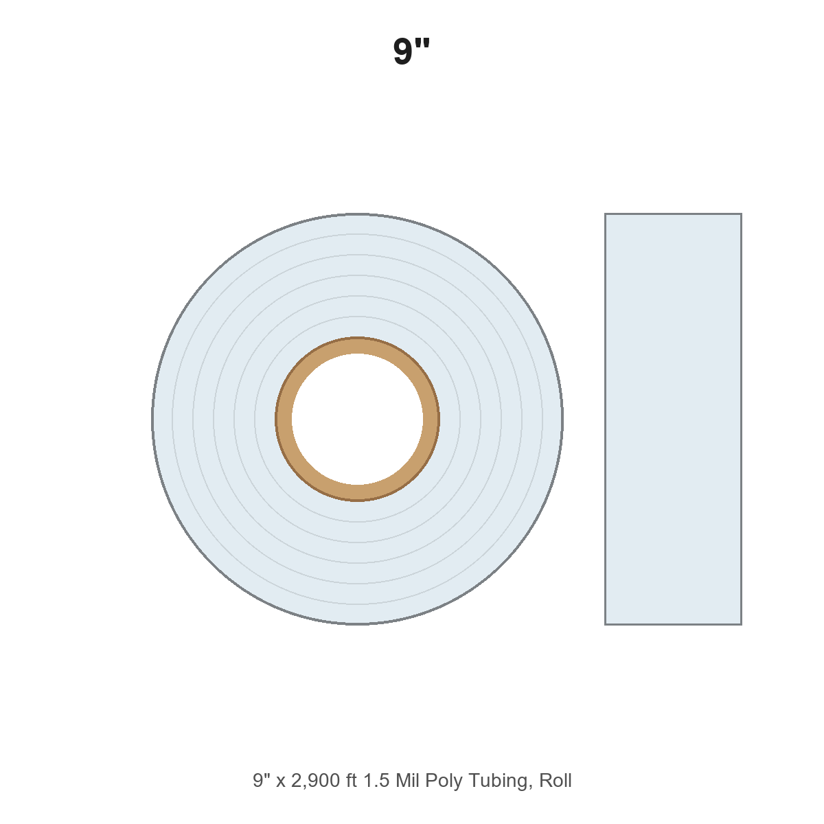 9" x 2,900 ft 1.5 Mil Poly Tubing, Roll