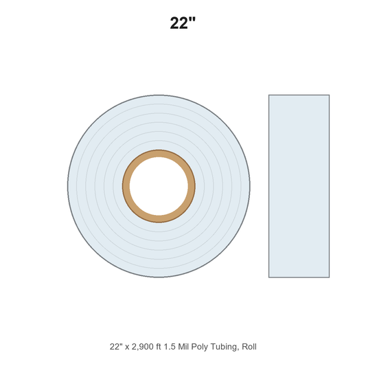 22" x 2,900 ft 1.5 Mil Poly Tubing, Roll
