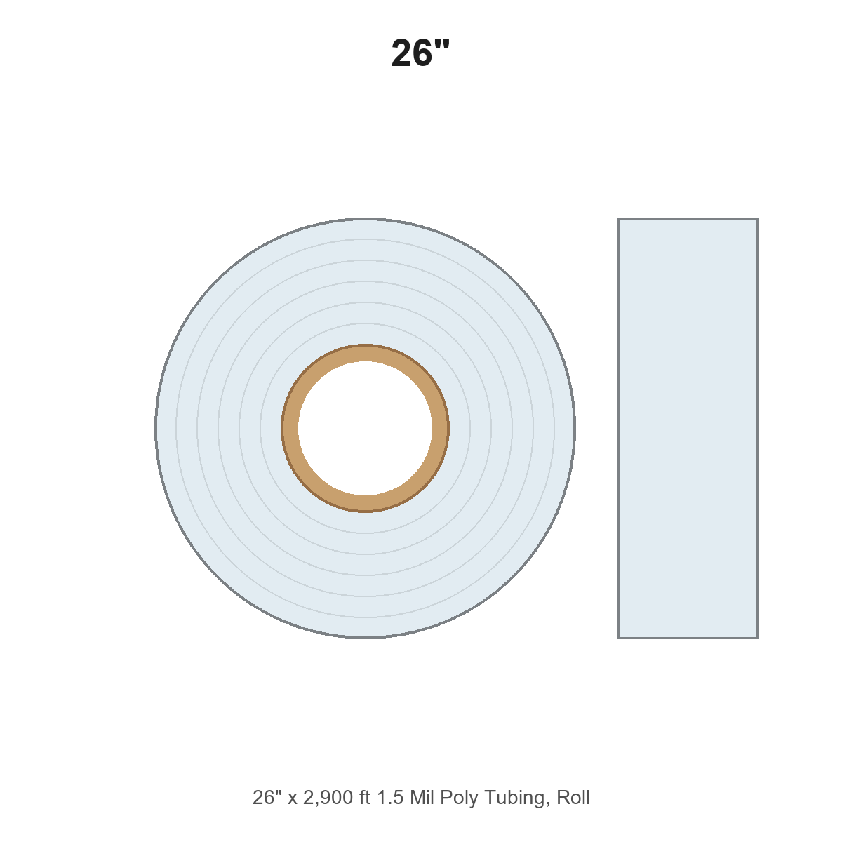 26" x 2,900 ft 1.5 Mil Poly Tubing, Roll