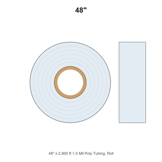 48" x 2,900 ft 1.5 Mil Poly Tubing, Roll