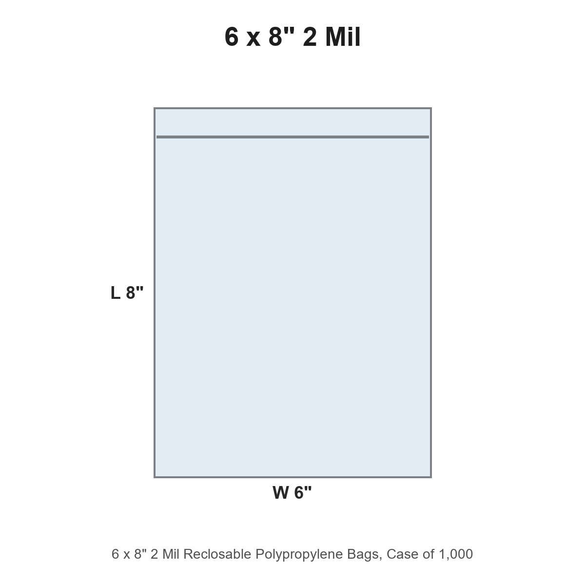 6 x 8" 2 Mil Reclosable Polypropylene Bags