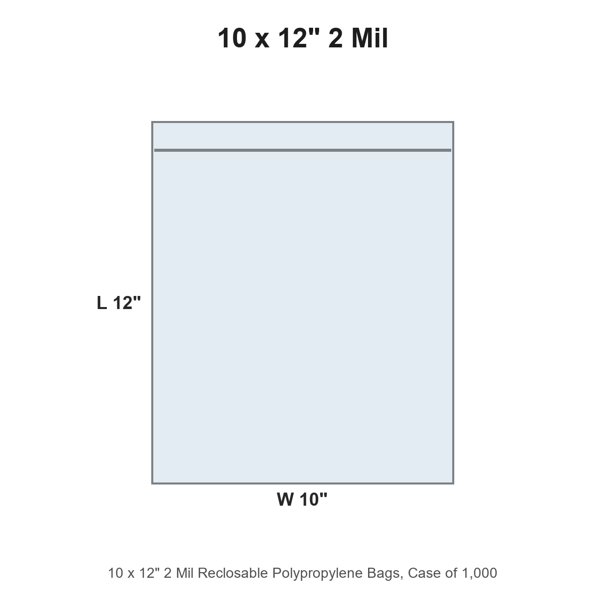 10 x 12" 2 Mil Reclosable Polypropylene Bags