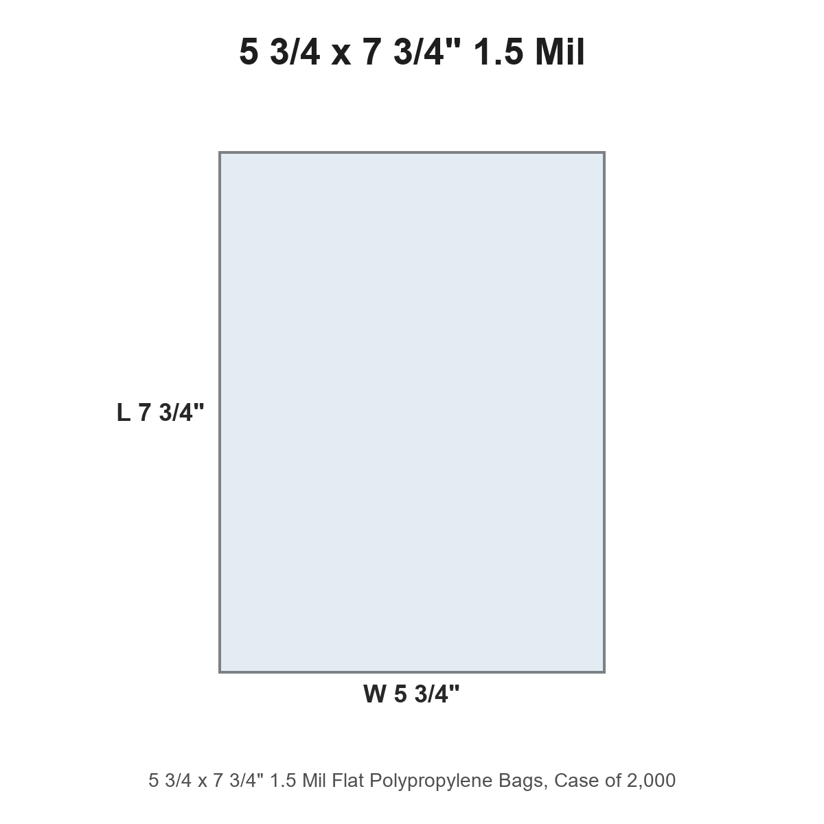 5 3/4 x 7 3/4" 1.5 Mil Flat Polypropylene Bags