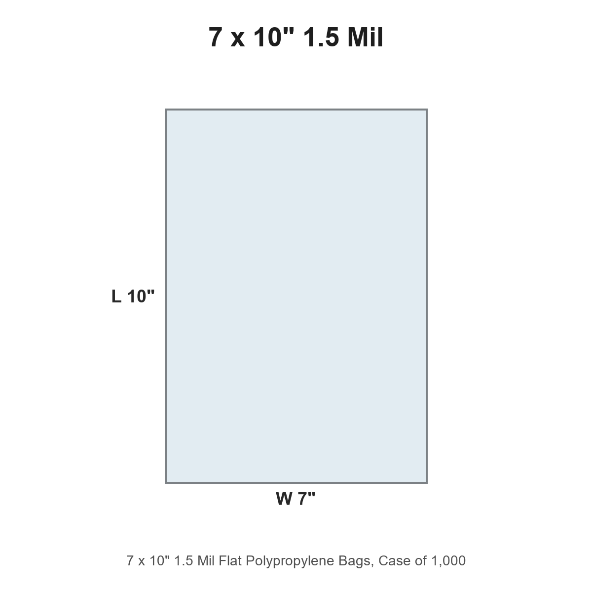 7 x 10" 1.5 Mil Flat Polypropylene Bags
