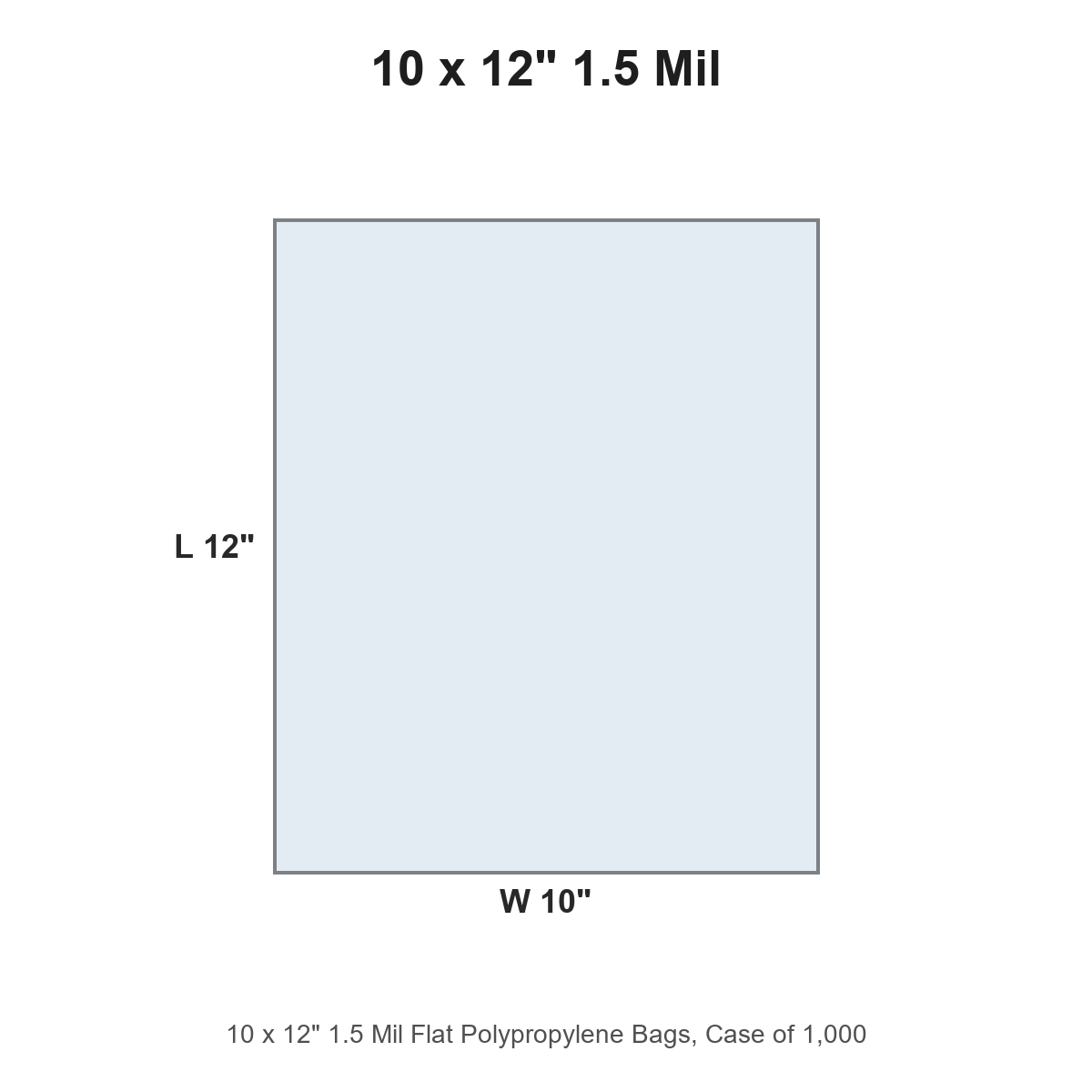 10 x 12" 1.5 Mil Flat Polypropylene Bags