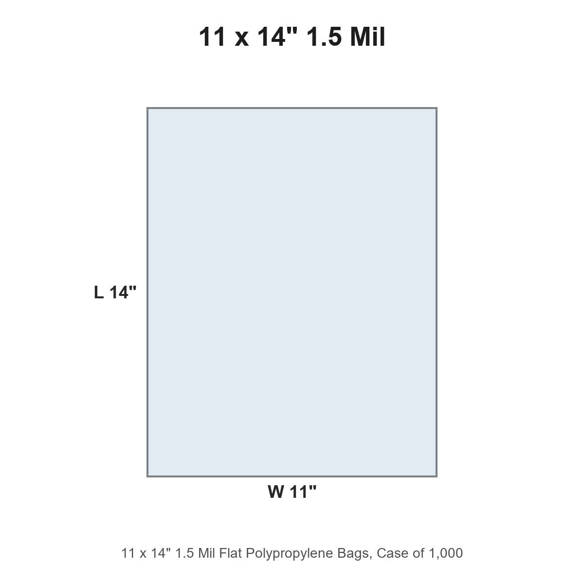 11 x 14" 1.5 Mil Flat Polypropylene Bags