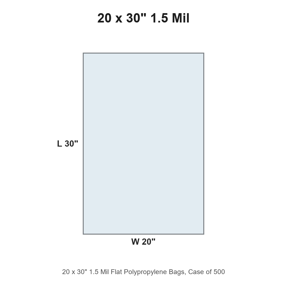 20 x 30" 1.5 Mil Flat Polypropylene Bags