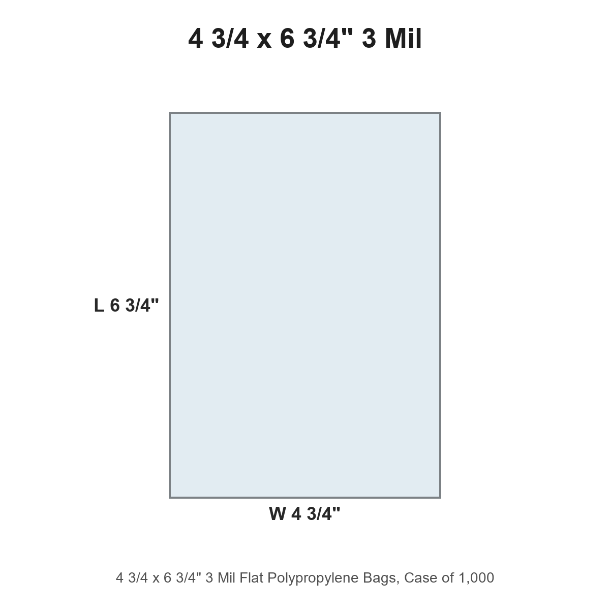 4 3/4 x 6 3/4" 3 Mil Flat Polypropylene Bags
