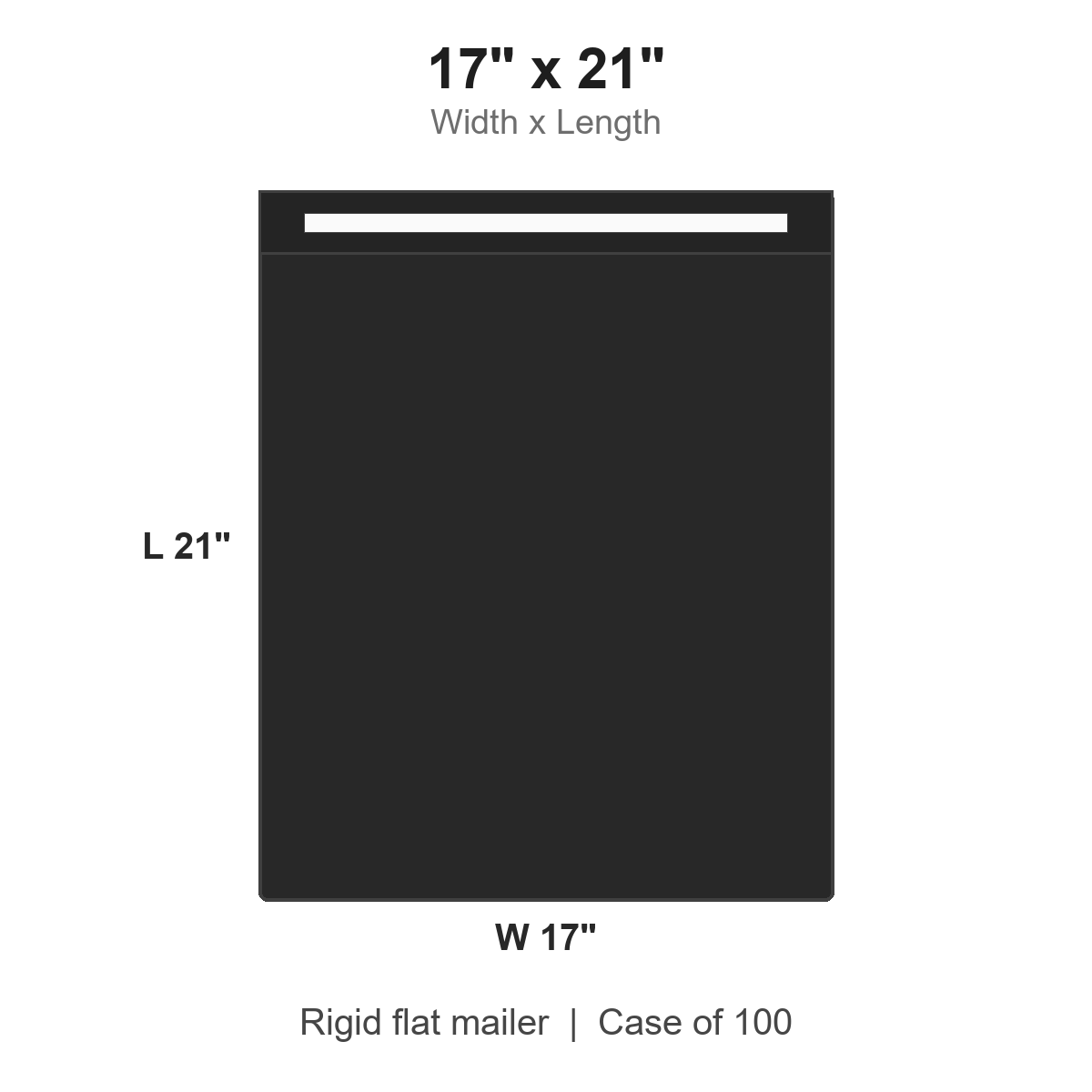 17" x 21" Self-Seal Black Rigid Flat Mailers Plus