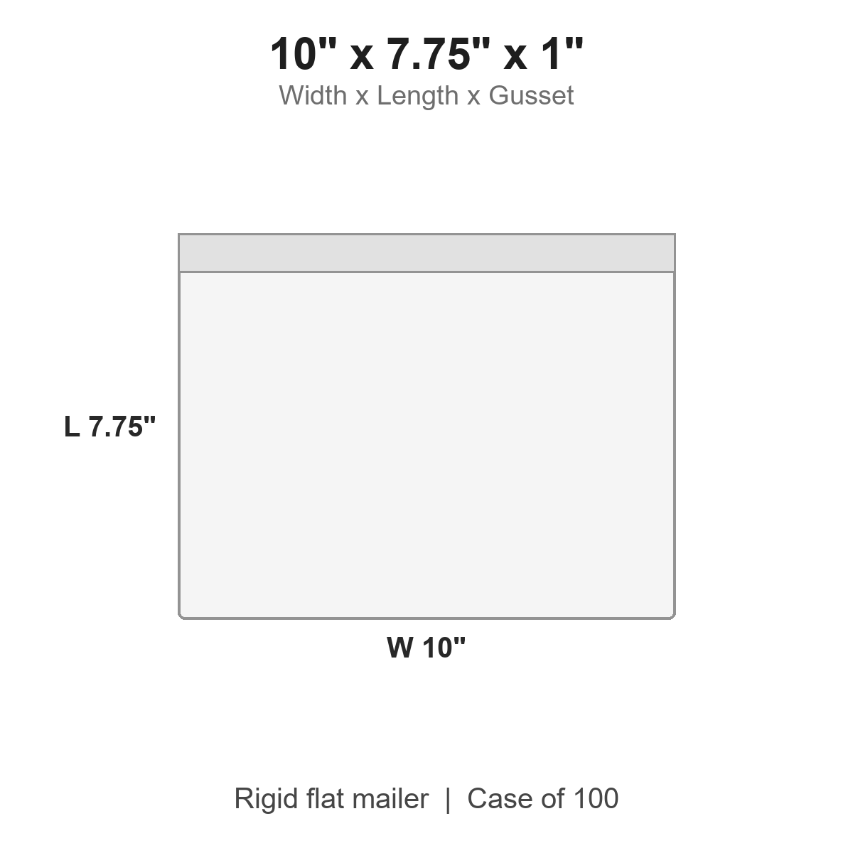 10" x 7.75" x 1" White Rigid Flat Mailers Gusseted