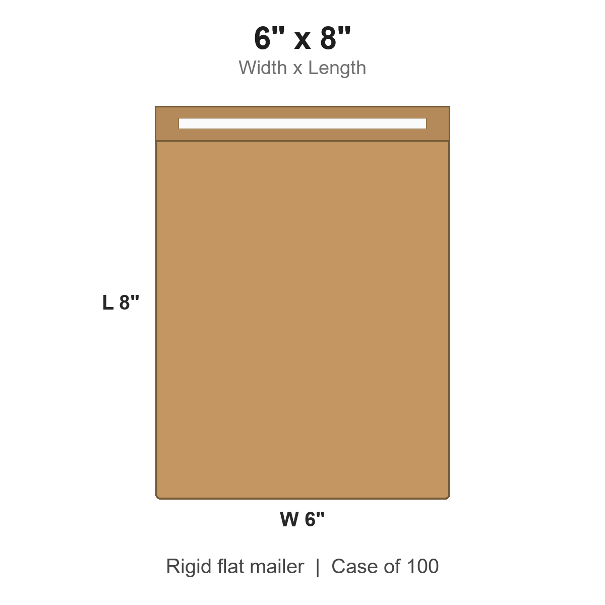 6" x 8" Self-Seal Kraft Rigid Flat Mailers Plus