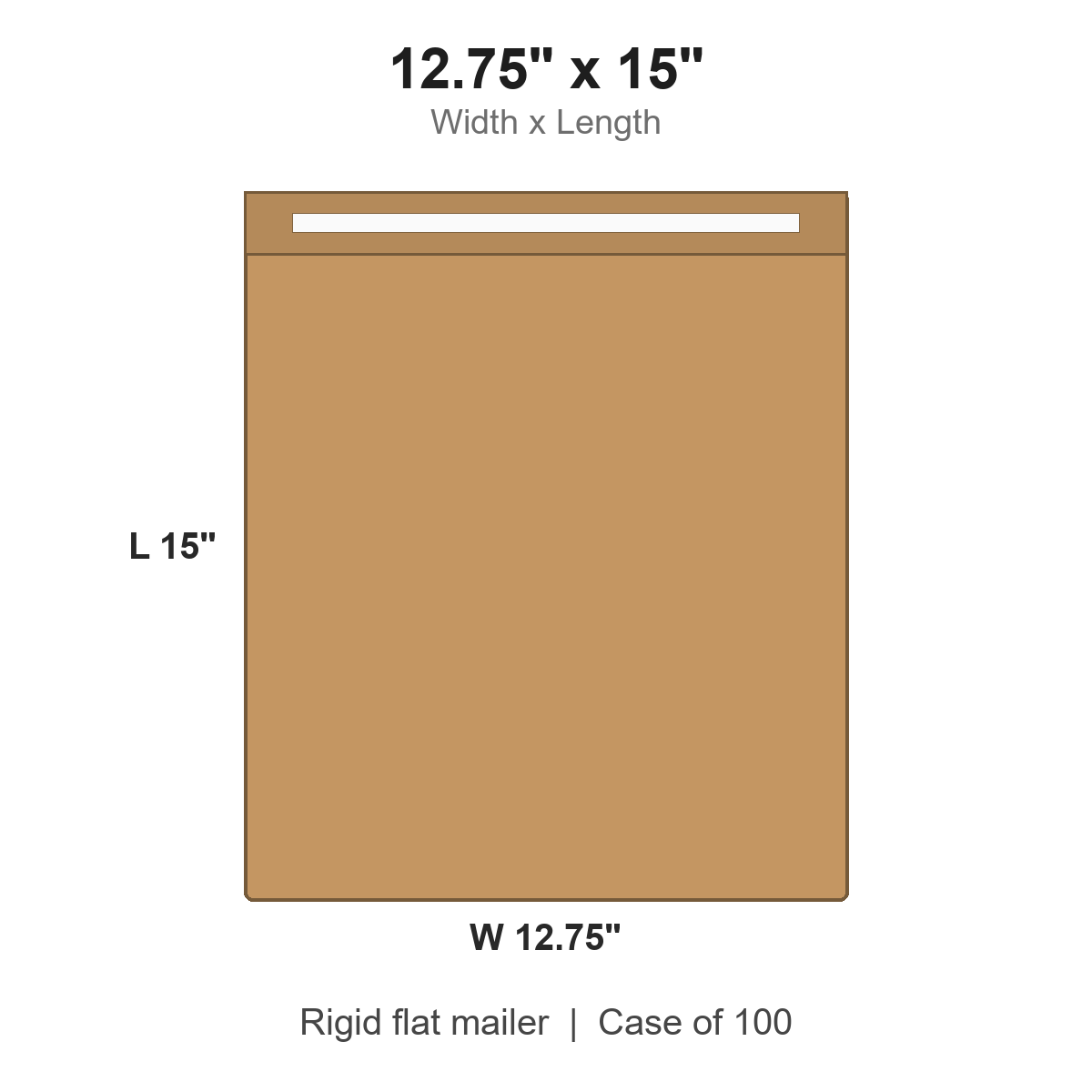 12.75" x 15" Self-Seal Kraft Rigid Flat Mailers Plus
