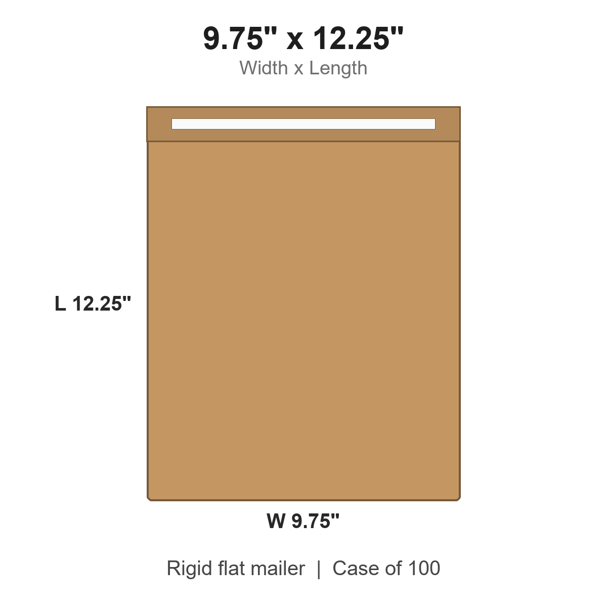 9.75" x 12.25" Self-Seal Kraft Rigid Flat Mailers Plus