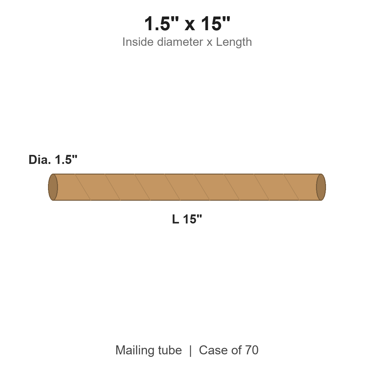 1.5" x 15" Crimped-End Kraft Mailing Tubes