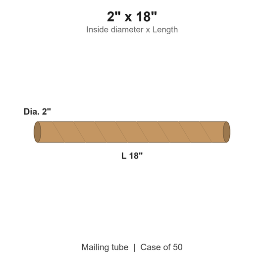 2" x 18" Crimped-End Kraft Mailing Tubes