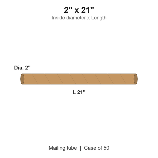 2" x 21" Crimped-End Kraft Mailing Tubes