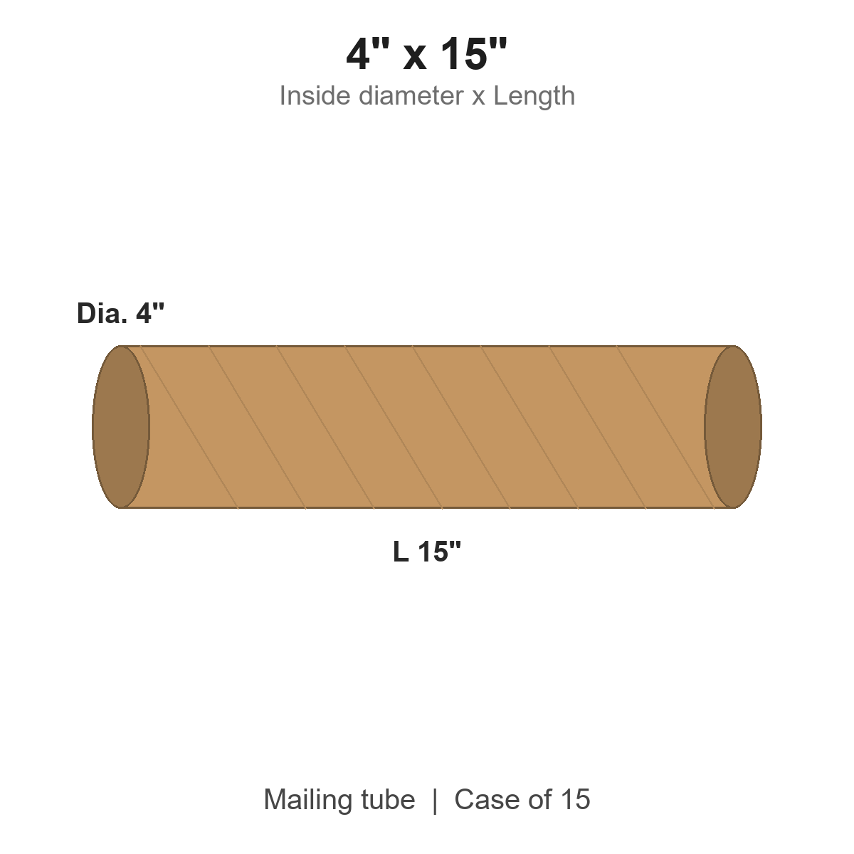 4" x 15" Crimped-End Kraft Mailing Tubes