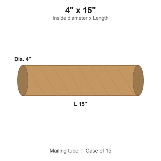 4" x 15" Crimped-End Kraft Mailing Tubes