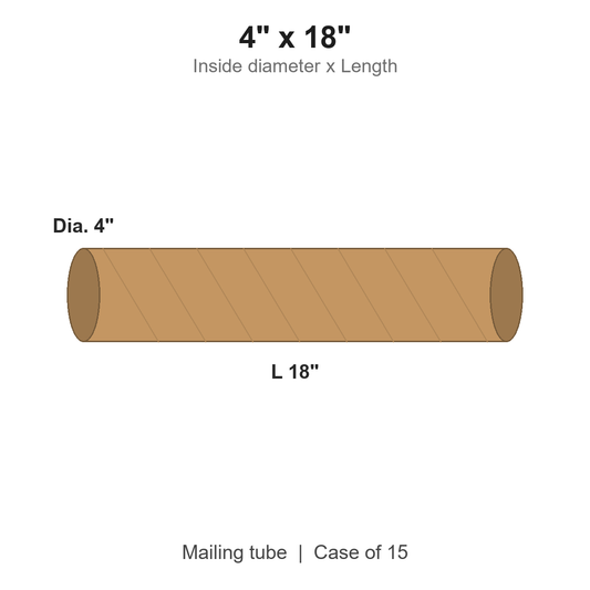 4" x 18" Crimped-End Kraft Mailing Tubes