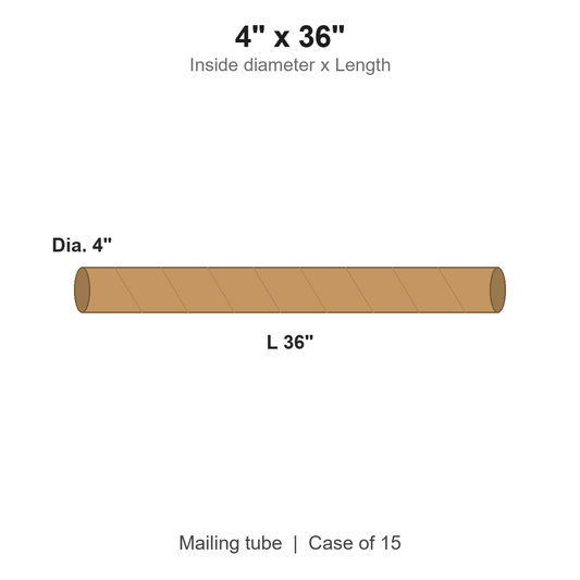 4" x 36" Crimped-End Kraft Mailing Tubes