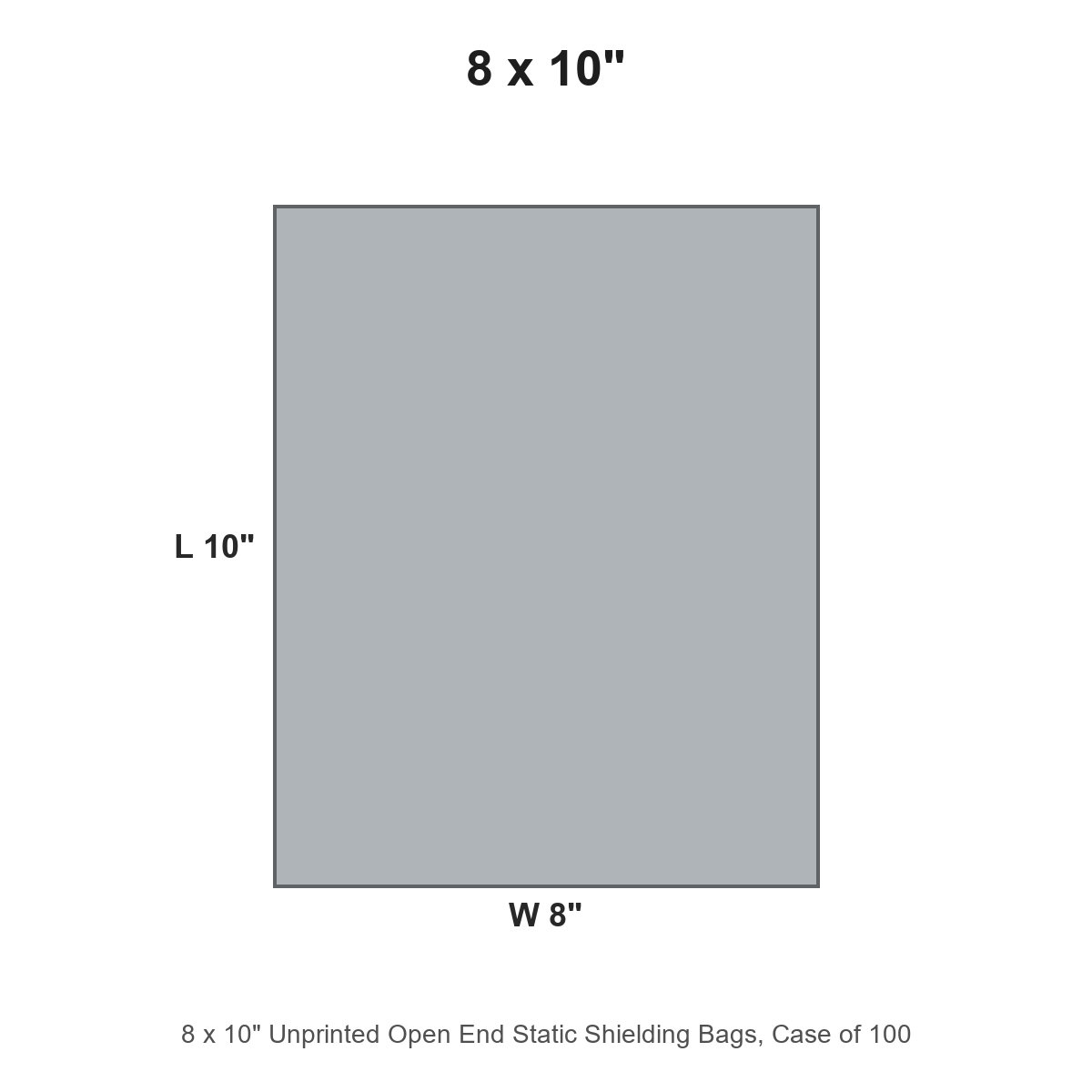 8 x 10" Unprinted Open End Static Shielding Bags