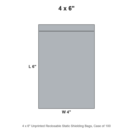 4 x 6" Unprinted Reclosable Static Shielding Bags