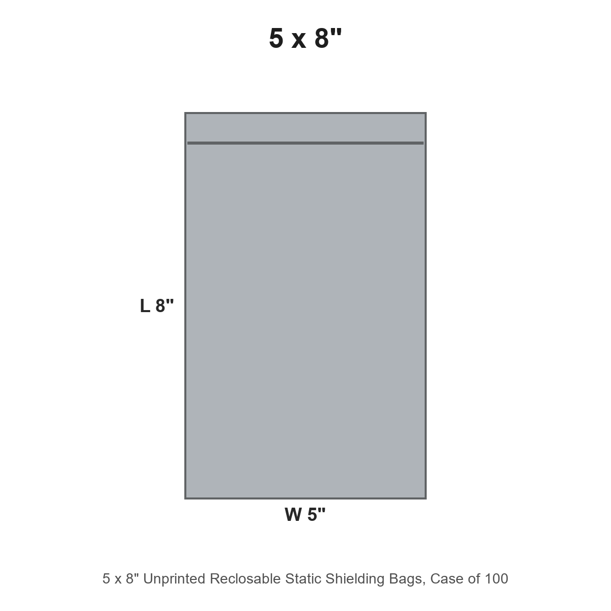 5 x 8" Unprinted Reclosable Static Shielding Bags