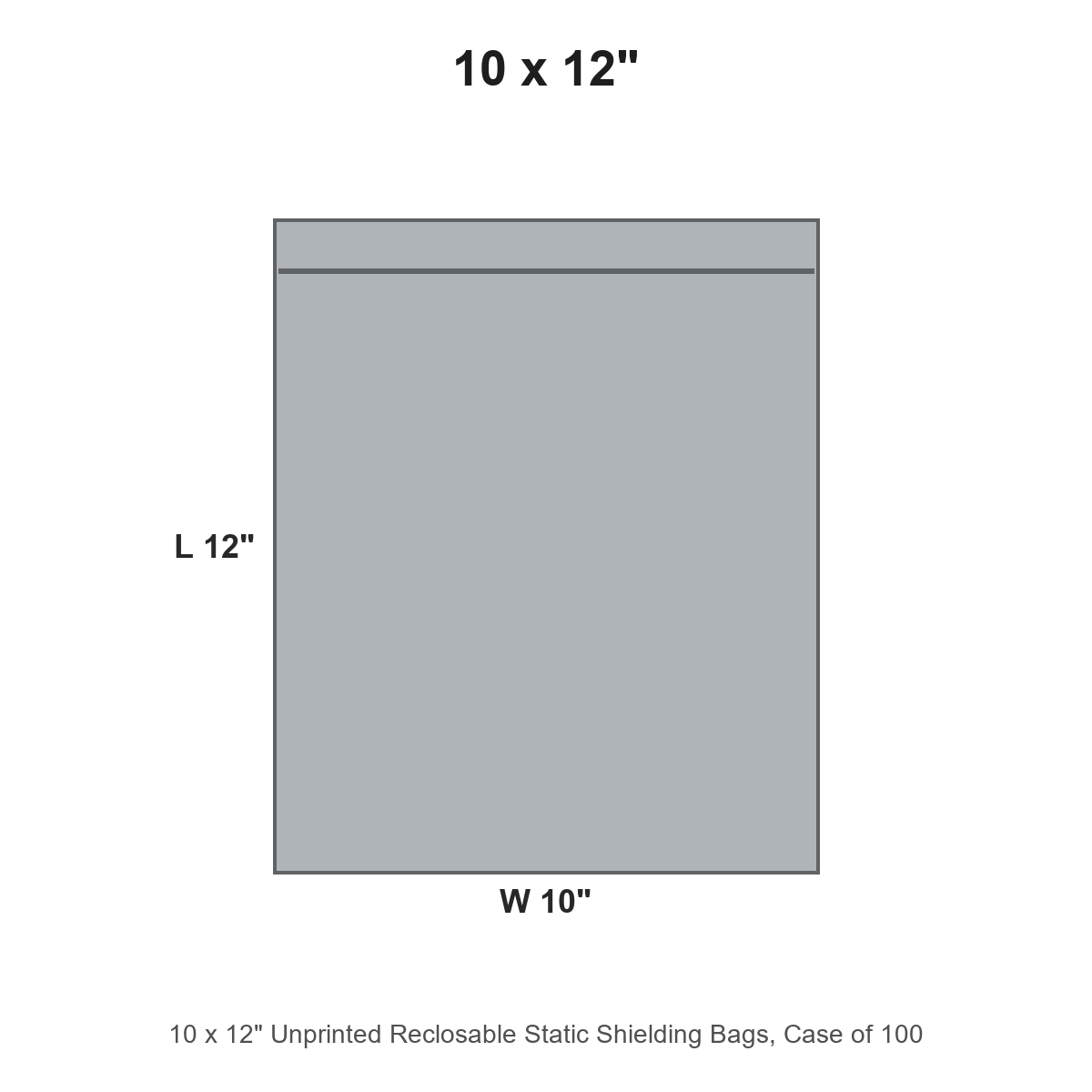 10 x 12" Unprinted Reclosable Static Shielding Bags