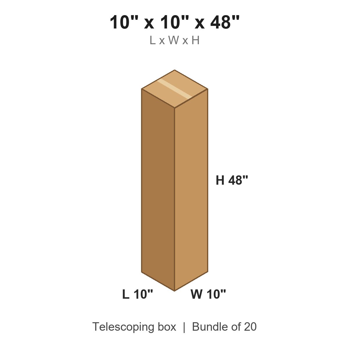 10x10x48 Telescoping Inner Boxes