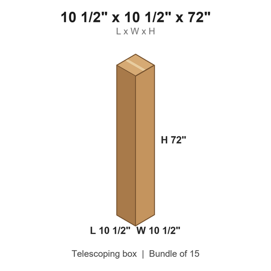 10.5x10.5x72 Telescoping Outer Boxes