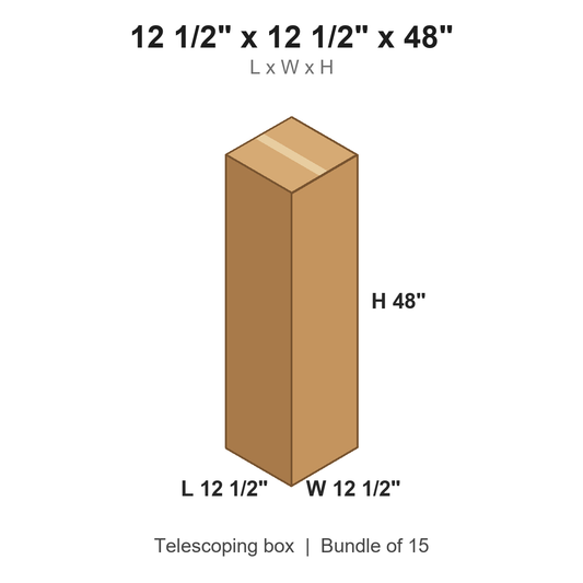 12.5x12.5x48 Telescoping Outer Boxes
