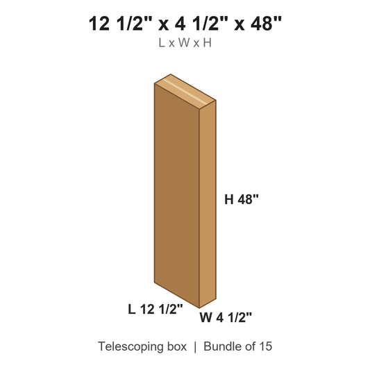 12.5x4.5x48 Telescoping Outer Boxes