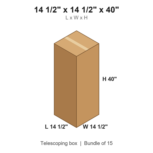 14.5x14.5x40 Telescoping Outer Boxes