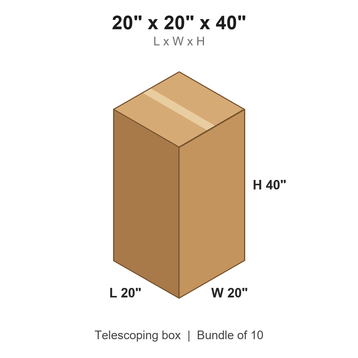 20x20x40 Telescoping Inner Boxes