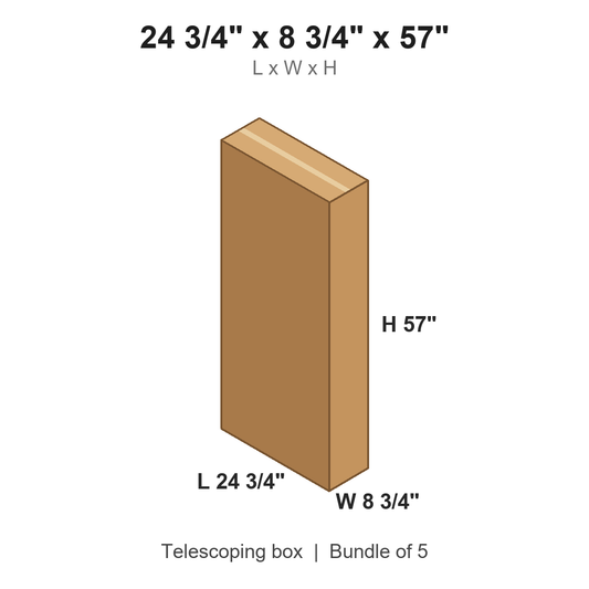 24.75x8.75x57 Double Wall Telescoping Outer Boxes
