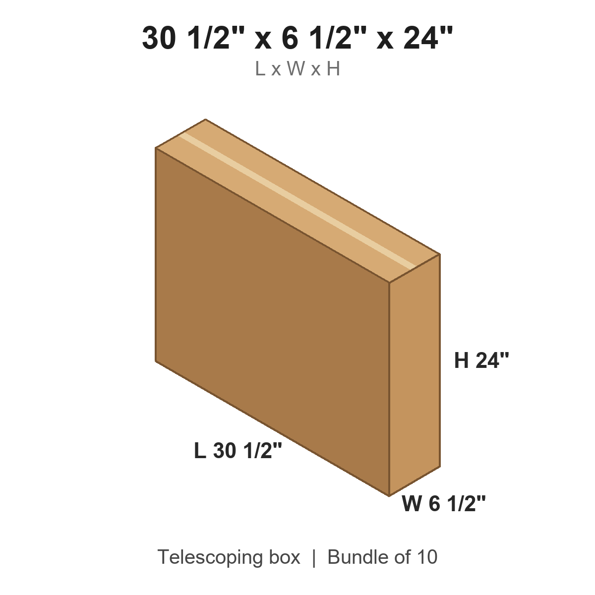 30.5x6.5x24 Telescoping Outer Boxes