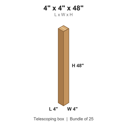 4x4x48 Telescoping Inner Boxes