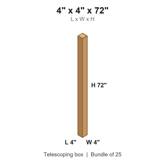 4x4x72 Telescoping Inner Boxes