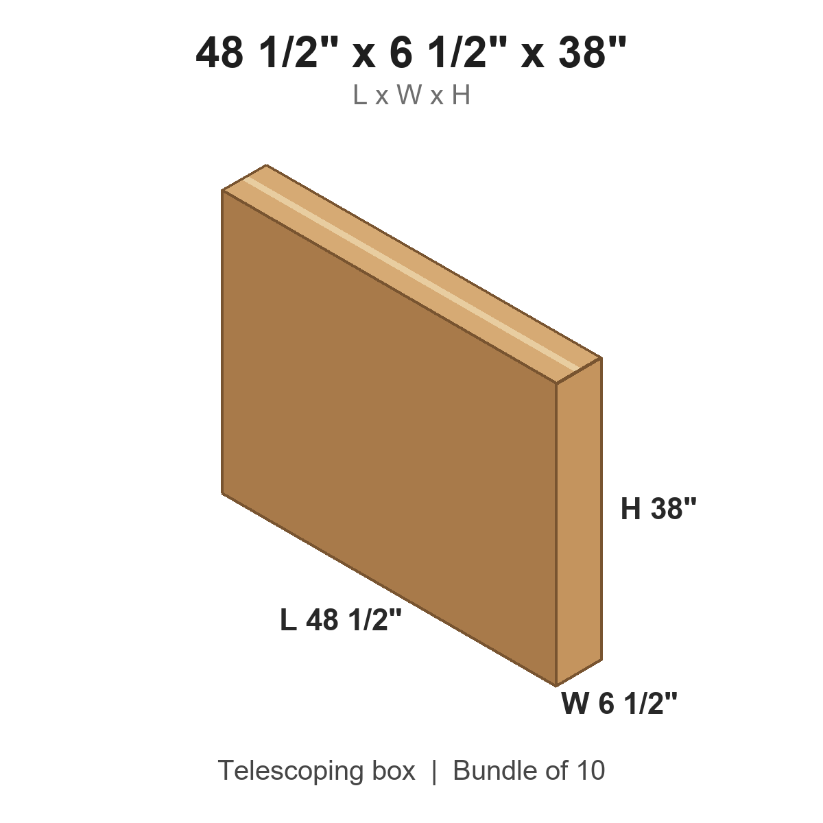 48.5x6.5x38 Heavy-Duty Telescoping Outer Boxes