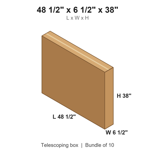 48.5x6.5x38 Heavy-Duty Telescoping Outer Boxes