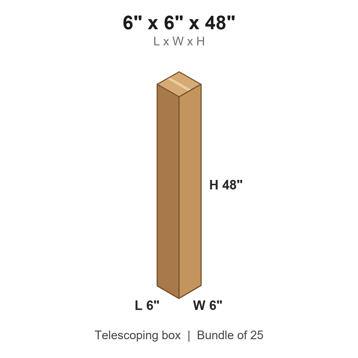 6x6x48 Telescoping Inner Boxes
