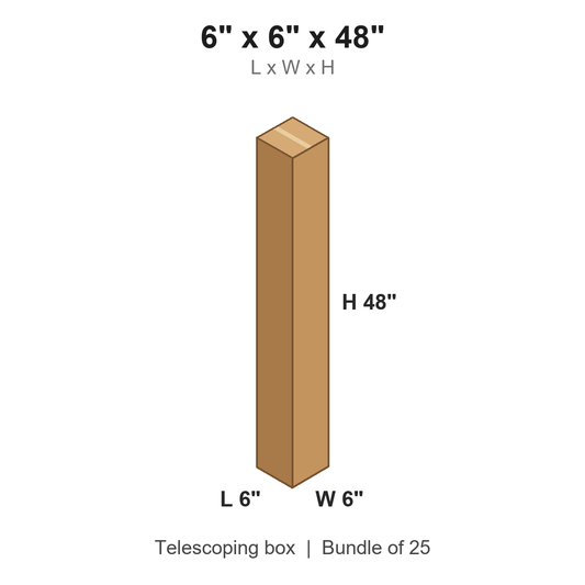 6x6x48 Telescoping Inner Boxes