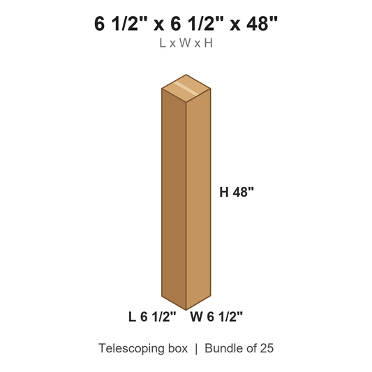 6.5x6.5x48 Telescoping Outer Boxes