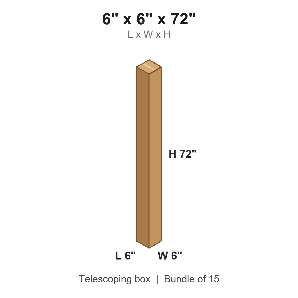 6x6x72 Telescoping Inner Boxes