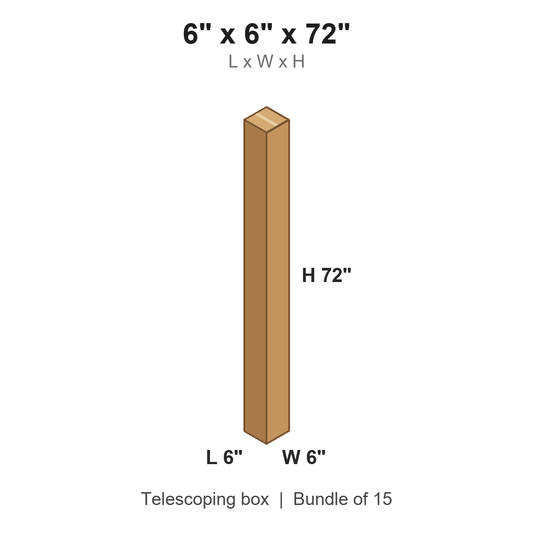 6x6x72 Telescoping Inner Boxes
