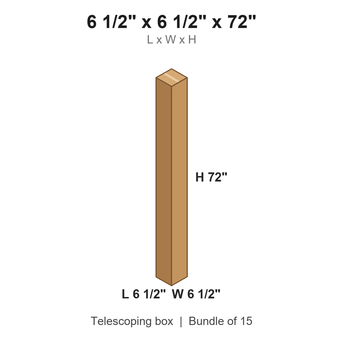 6.5x6.5x72 Telescoping Outer Boxes