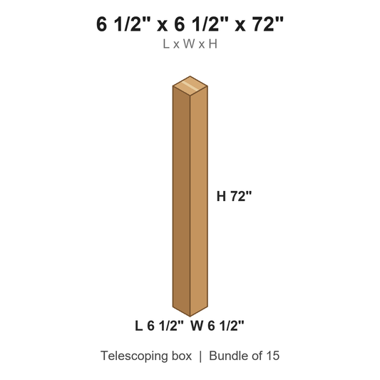 6.5x6.5x72 Telescoping Outer Boxes
