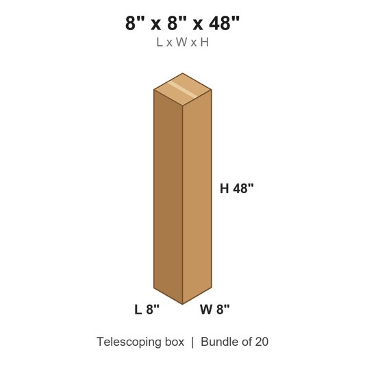 8x8x48 Telescoping Inner Boxes